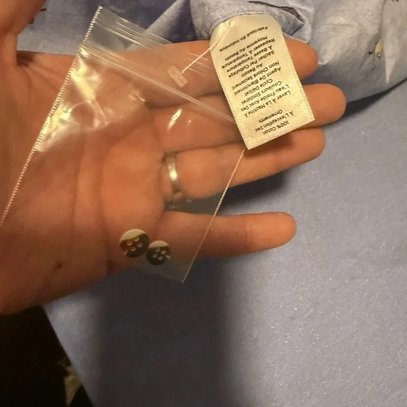 Talbots Blue Dog Silhouette Button Down Top - Picture 5 of 5